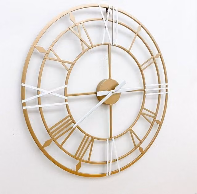 Minster Round Gold Metal Analog Wall Clock W60 x H60 cm