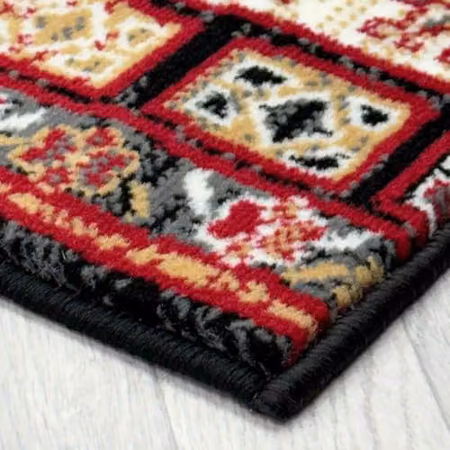 runrug Mayan Hallway Runner Rug in Black and Multicolour, W: 60 cm, L: 270 cm – 4