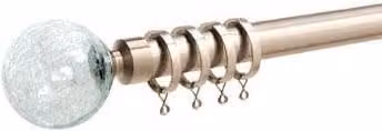 Terrys Crash 28mm Bay Window Curtain Pole in Silver