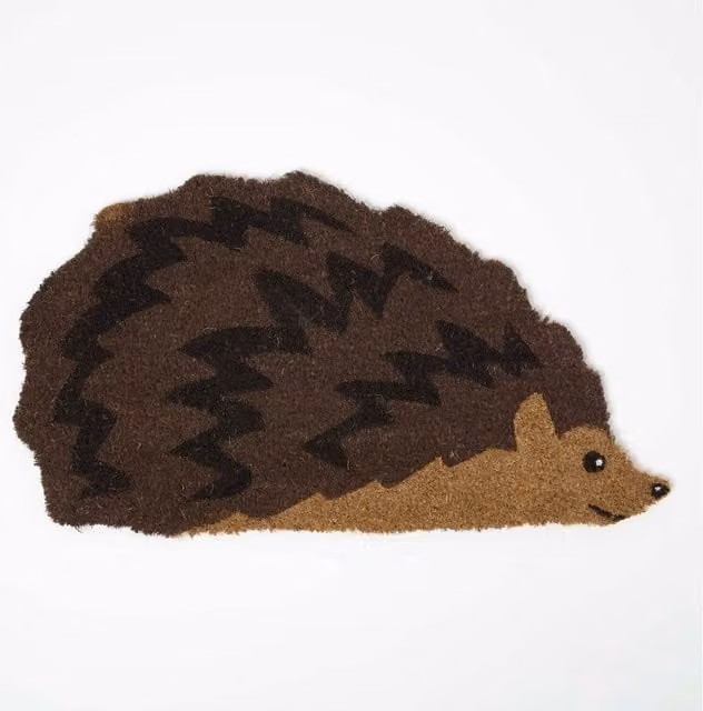 Homescapes Hedgehog Coir Doormat, Brown, W: 60 cm, D: 40 cm, H: 1 cm