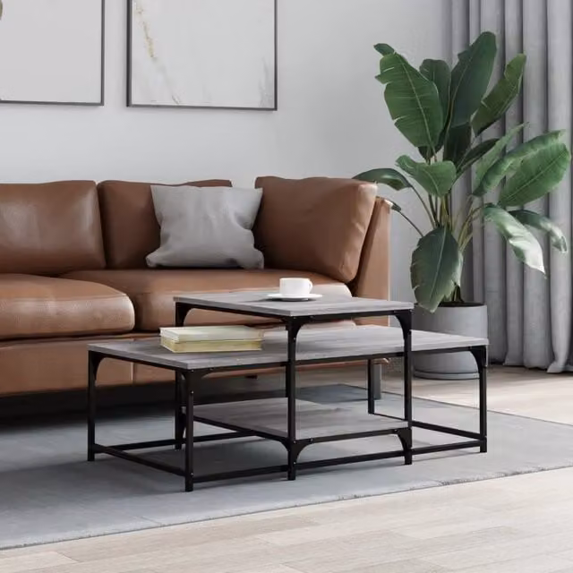 Berkfield Home Grey Sonoma Coffee Table, W/D/H: 102 x 60 x 45 cm