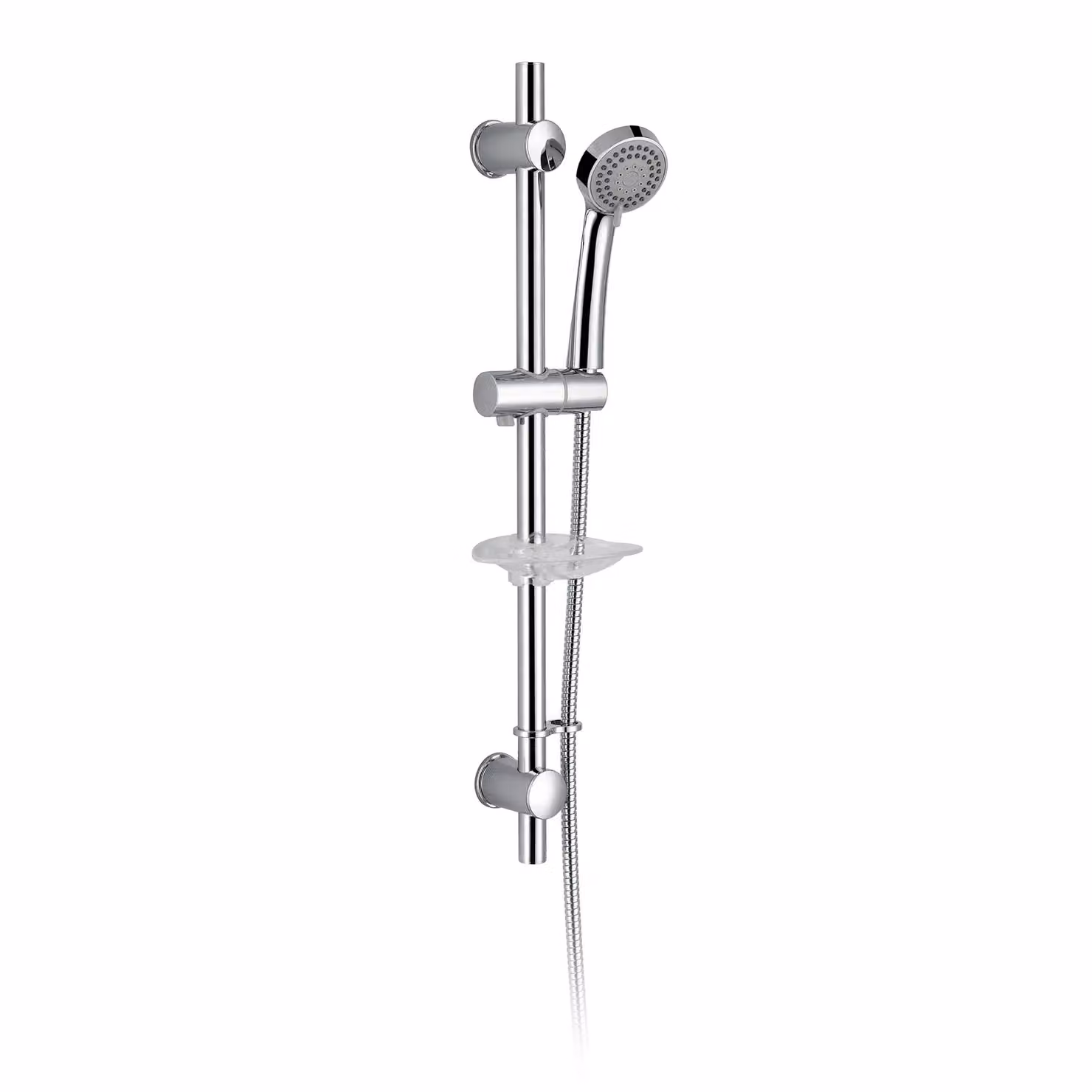 Nes Home Emso Round Exposed Thermostatic Shower Valve, Slider Rail and Massage Handset Kit in Silver and Chrome