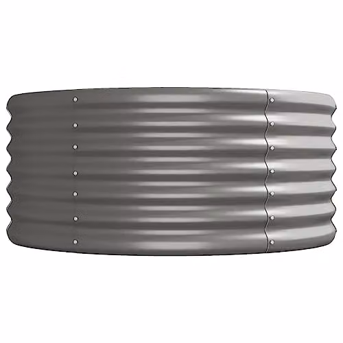 vidaXL Grey Galvanised Steel Garden Raised Bed W: 512 cm, D: 80 cm, H: 36 cm – 4