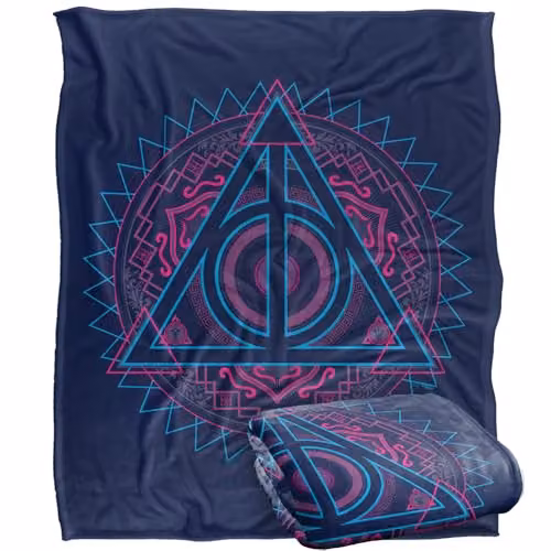 LOGOVISION Harry Potter Deathly Hallows Super Soft Fleece Throw Blanket, Multicolour, W: 127.0 cm, H: 152.4 cm – 1