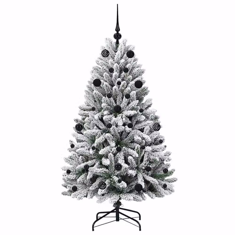 Berkfield Home Artificial Christmas Tree in Green and White, Height: 150 cm – 3