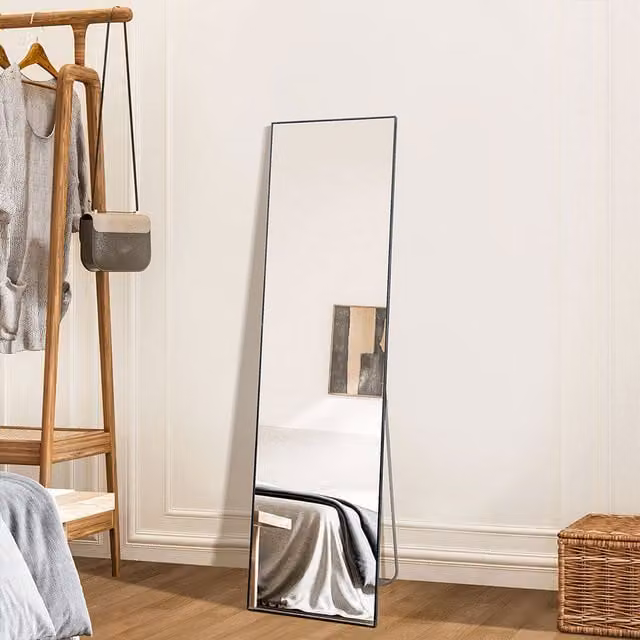 Lifeideas Rectangular Full Length Freestanding Mirror in Black