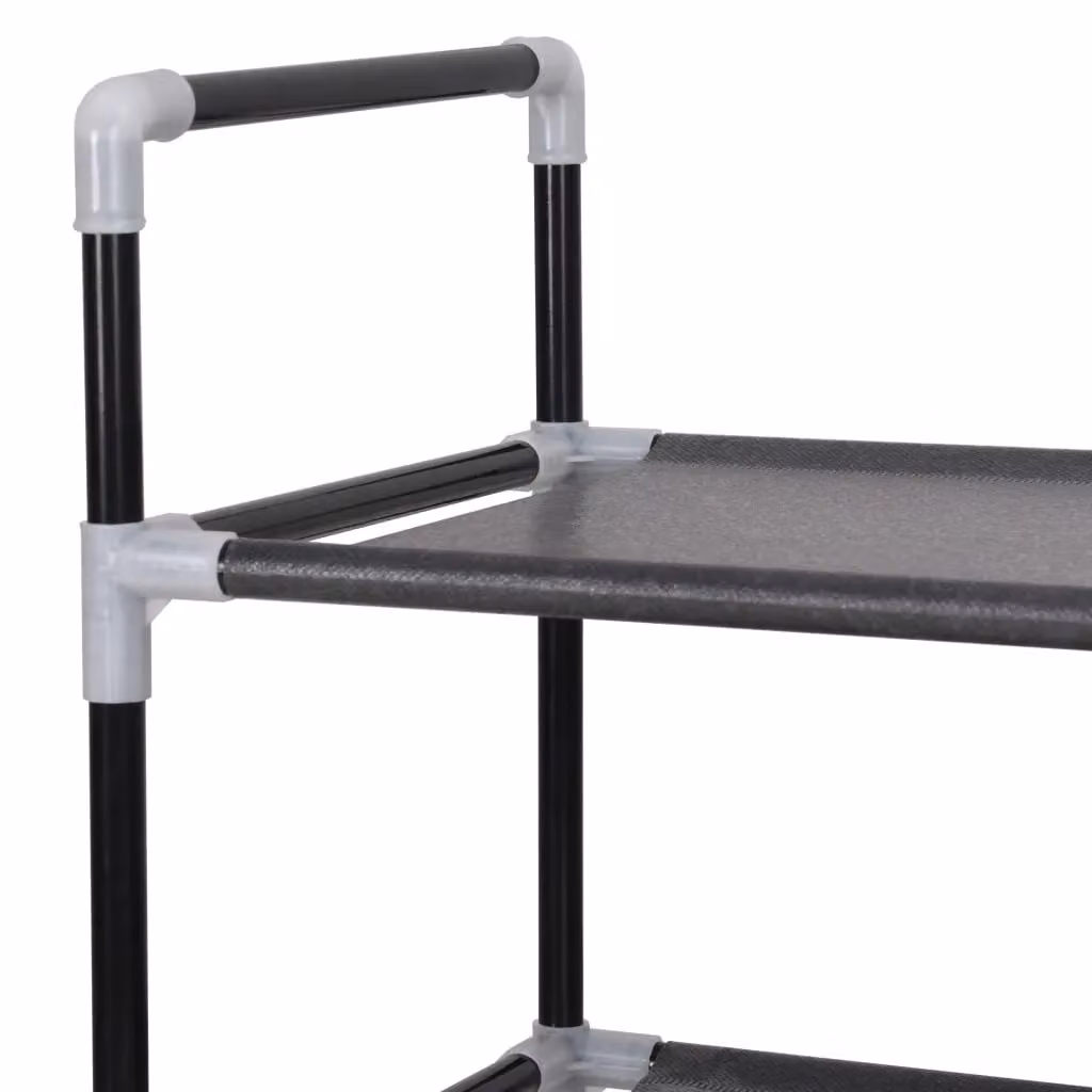 Berkfield Home 4-Shelf Freestanding Shoe Rack in Black Metal – 4