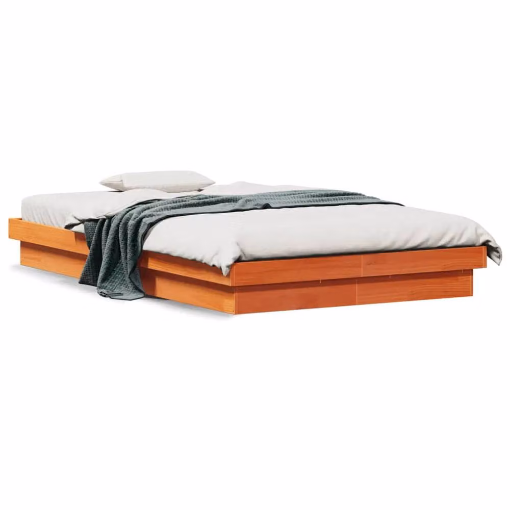 Berkfield Home Senior Bed Frame in Wax Brown Solid Wood Pine, W/D/H: 150 x 200 cm – 2