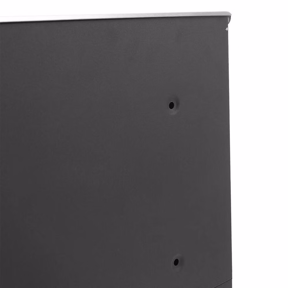 FLAVORA Grey Steel Metal Lockable Wall Mounted Letter Box – 4