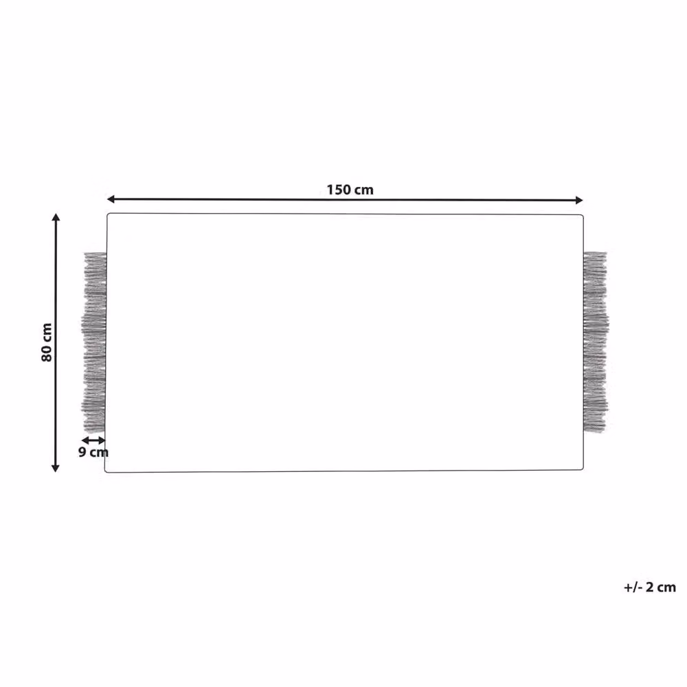 Wyld and Coco Beige Jute and Cotton Woven Rectangular Area Rug with Fringes, W: 80 cm, L: 150 cm – 3