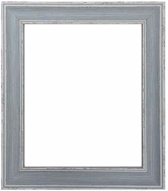Frames & Mirrors 4U Scandi Vintage White and Blue Rectangular Single Photo Frame, W: 45.72 cm, H: 45.72 cm – 1