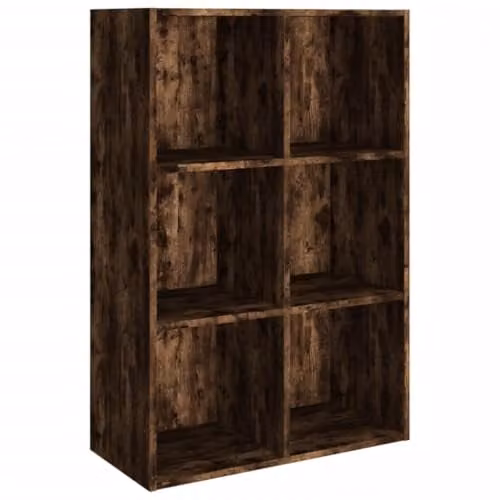 vidaXL Smoked Oak Book Cabinet and Sideboard in Brown, W/D/H: 66 x 30 x 98 cm