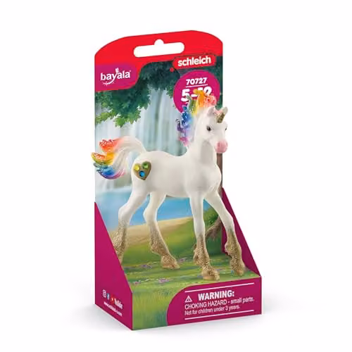 Schleich Bayala Rainbow Love Unicorn Foal Fantasy Toy Figurine, Multicolour