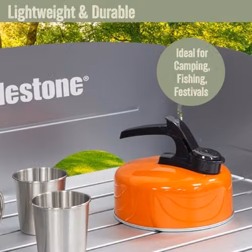 Milestone Camping 1L Whistling Aluminium Camping Kettle in Orange – 4