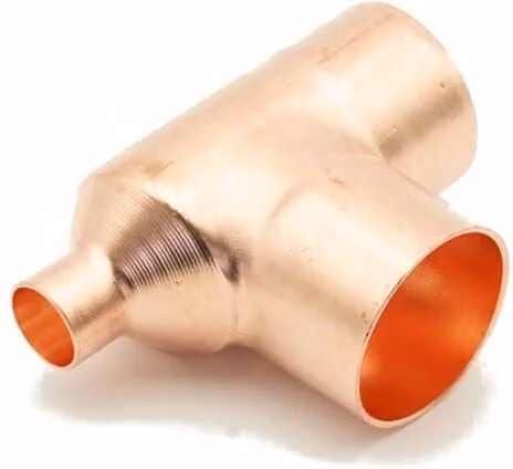 PrimaPlus Grey Endfeed Reduced Tee Copper Plumbing Fitting W/D/H: 35 x 15 x 35 mm