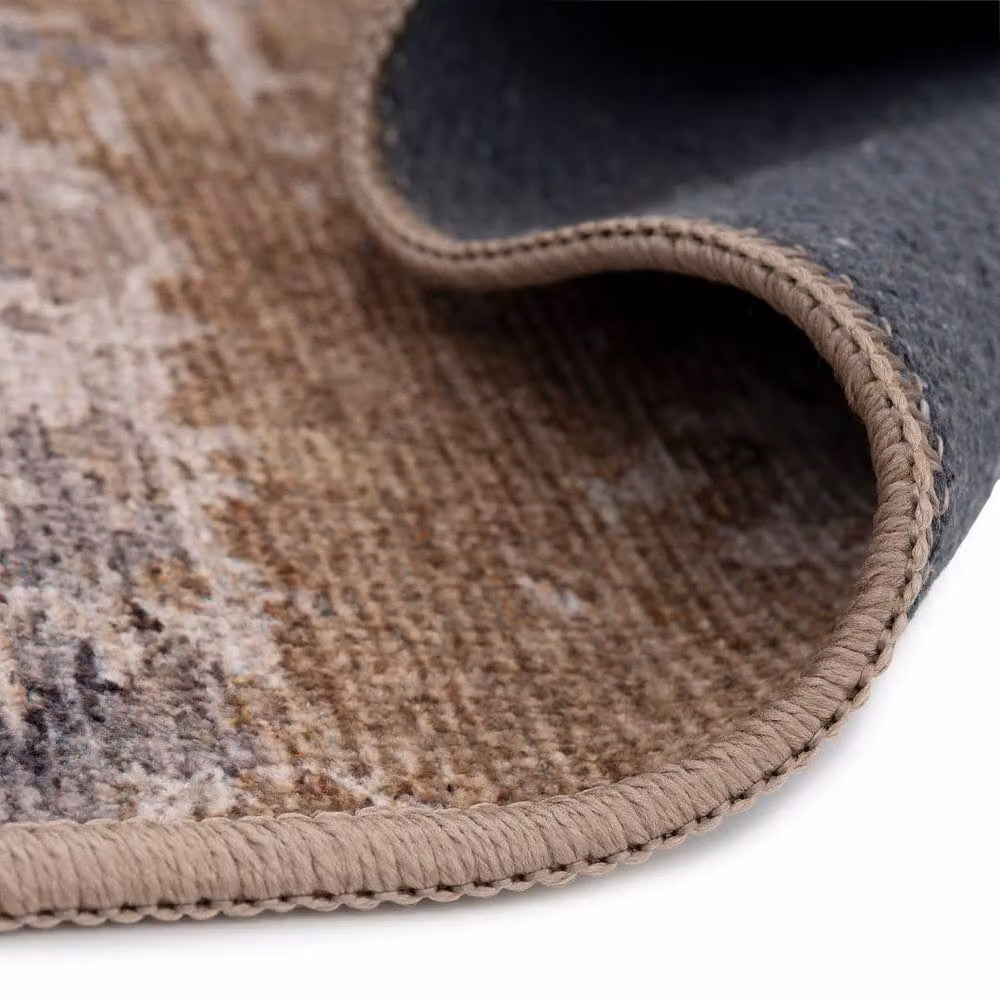 Kukoon Grey and Beige Distressed Soft Pile Area Rug, W: 240 cm, D: 330 cm – 6