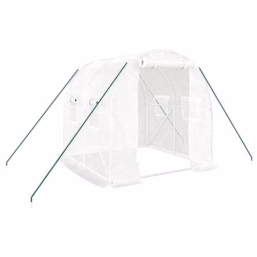 vidaXL Greenhouse with Steel Frame in White, 4 m2, W/D/H: 2 x 2 x 2 m
