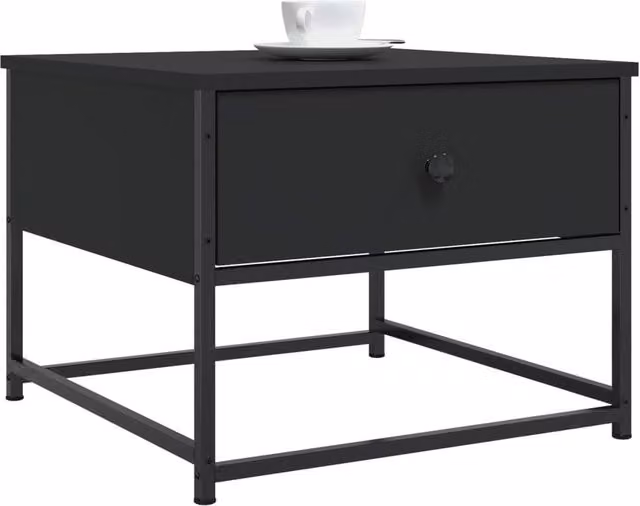 Berkfield Home Modern Square Coffee Table in Black, W/D/H: 51 x 51 x 40 cm