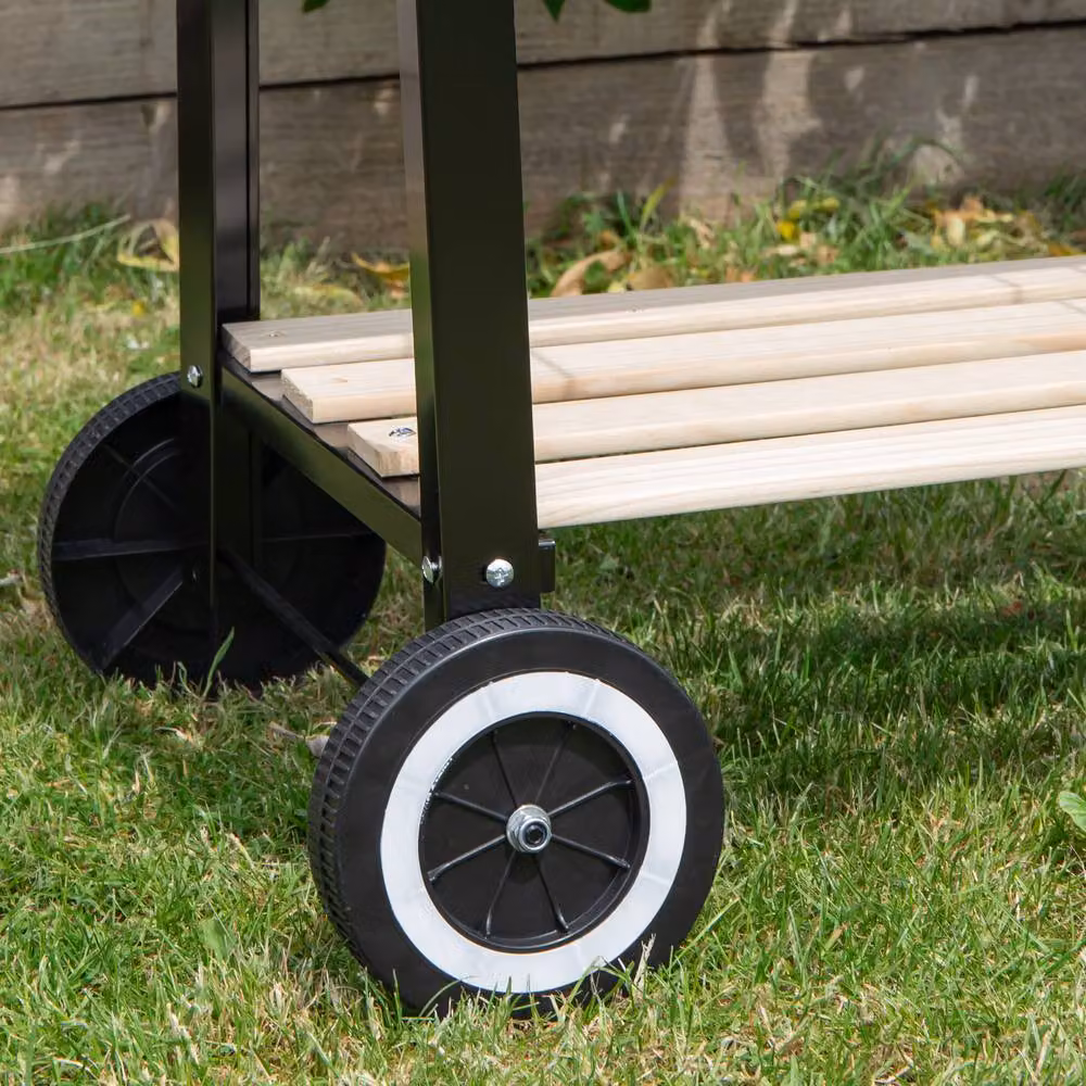 Samuel Alexander Charcoal BBQ Grill Trolley with Wheels and Shelves in Black and Grey, W: 82 cm, D: 29 cm – 4