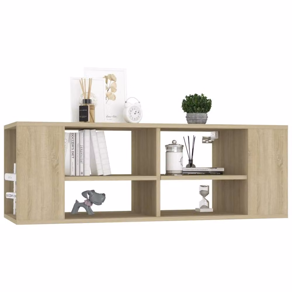 Berkfield Home Wall-Mounted TV Cabinet in Sonoma Oak Brown, W/D/H: 102 x 35 x 35 cm – 3