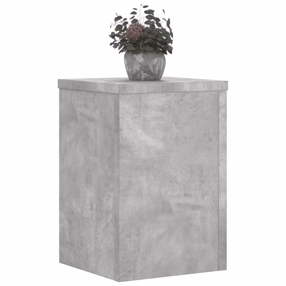 Berkfield Home Set of 2 Modern Square Plant Stands in Concrete Grey, W/D/H: 25 x 25 x 35 cm – 2