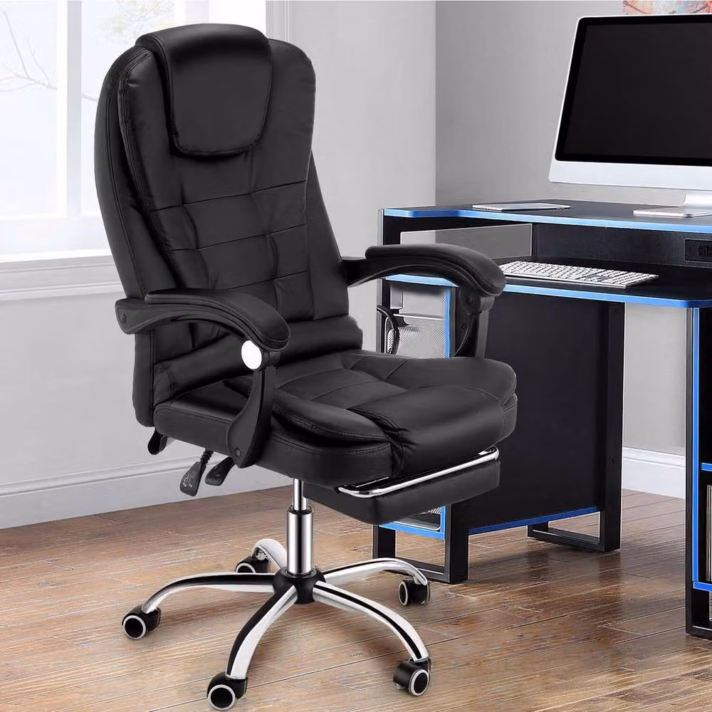 EONLION Black Synthetic Leather Swivel Gaming and Executive Office Chair – 4