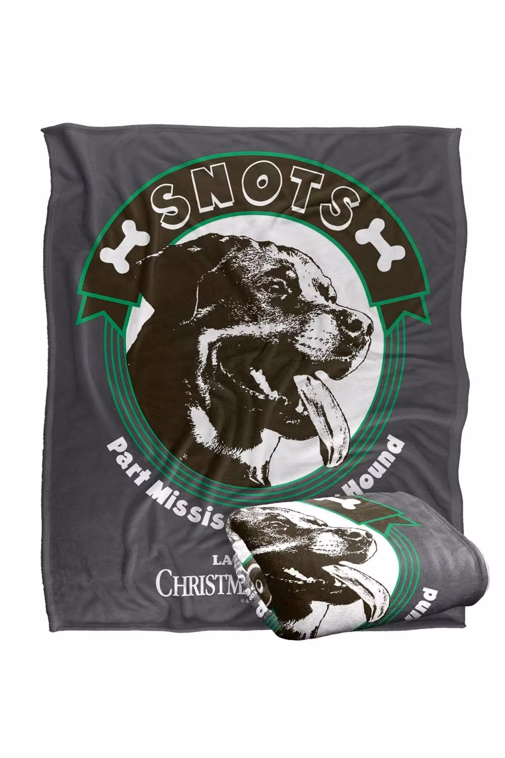 Warner Bros. Christmas Vacation Snots Mississippi Leg Hound Silky Touch Super Soft Fluffy Polyester Blanket in Grey and Multicolour, Extra Large – 2