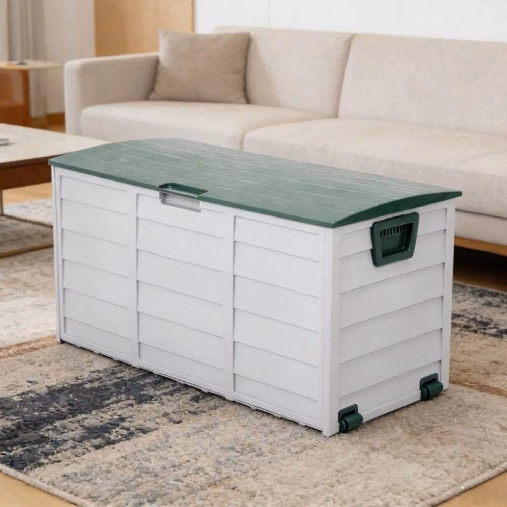 FLAVORA Grey Plastic Outdoor Garden Cushion Storage Box – 3