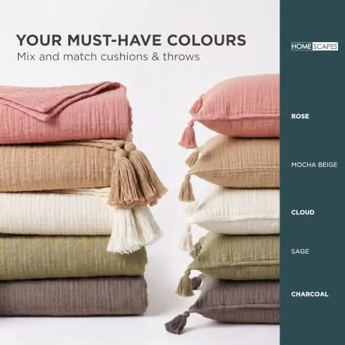 Homescapes Muslin Cotton Throw Blanket, Off White, W/D/H: 127 x 180 cm – 3