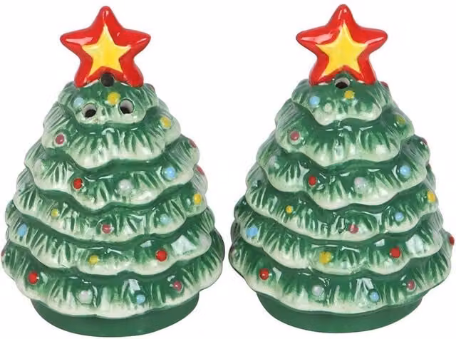 Something Different Nostalgic Christmas Tree Salt and Pepper Shakers Set, Multicolour Ceramic – 1