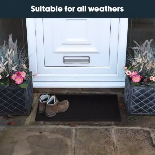 JVL Orion Black Rubber Pin Scraper Doormat, W: 45 cm, L: 75 cm – 6