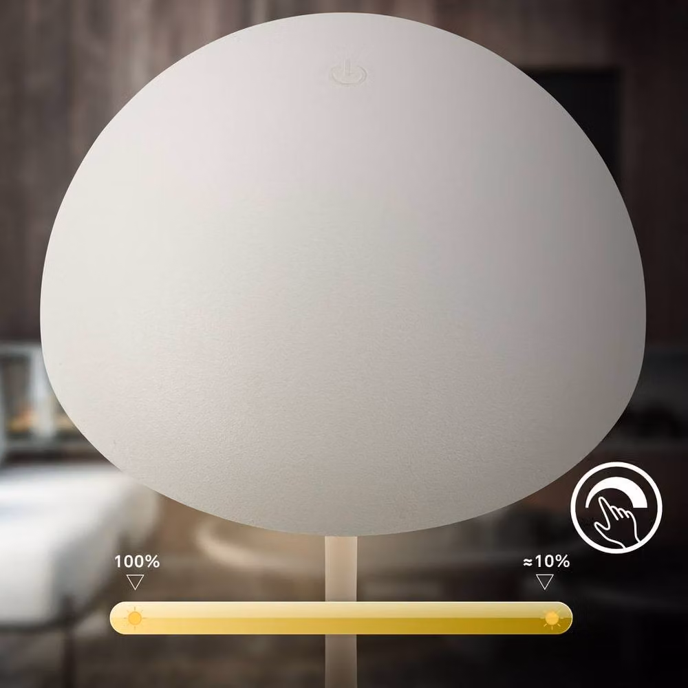 Briloner White Rechargeable LED Sphere Table Lamp with Dimmable Warm White Light – 4