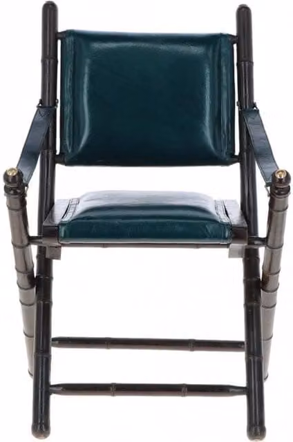 Vintage VIN 39 Folding Leather Chair in Green with Ashwood Frame