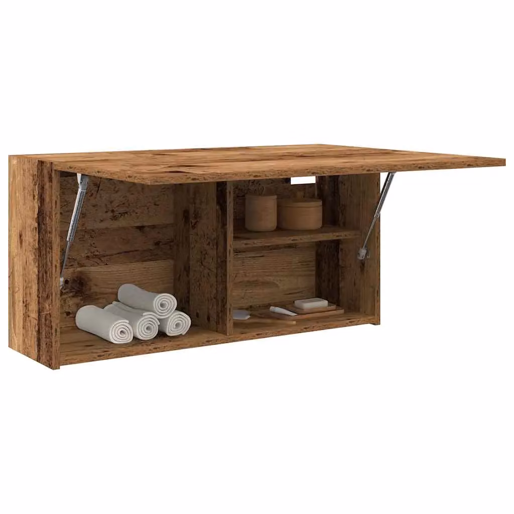 Berkfield Home Old Wood Bathroom Wall Cabinet in Brown, W/D/H: 80 x 25 x 40 cm – 3