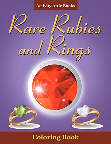 Rare Rubies and Rings Adult Colouring Book by Activity Attic Books