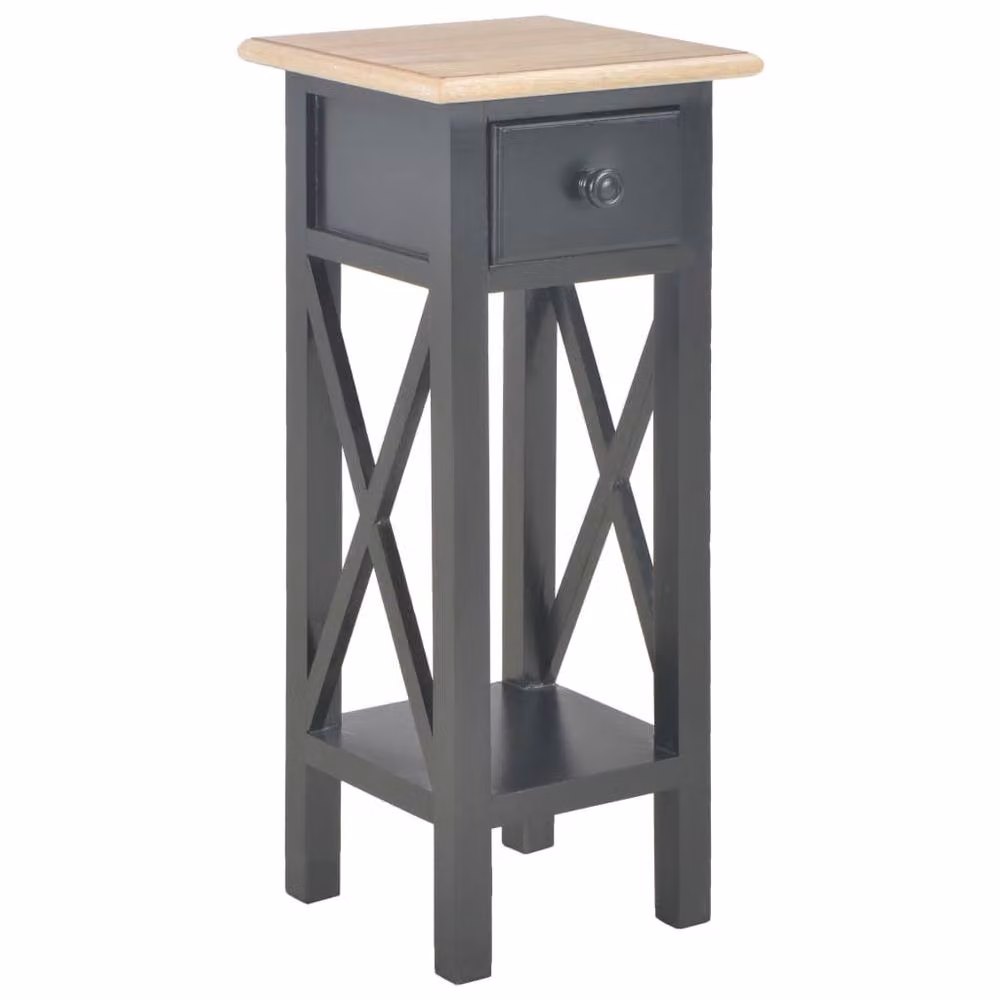 Berkfield Home Black Wood Side Table, W/D/H: 27 x 27 x 65.5 cm – 2