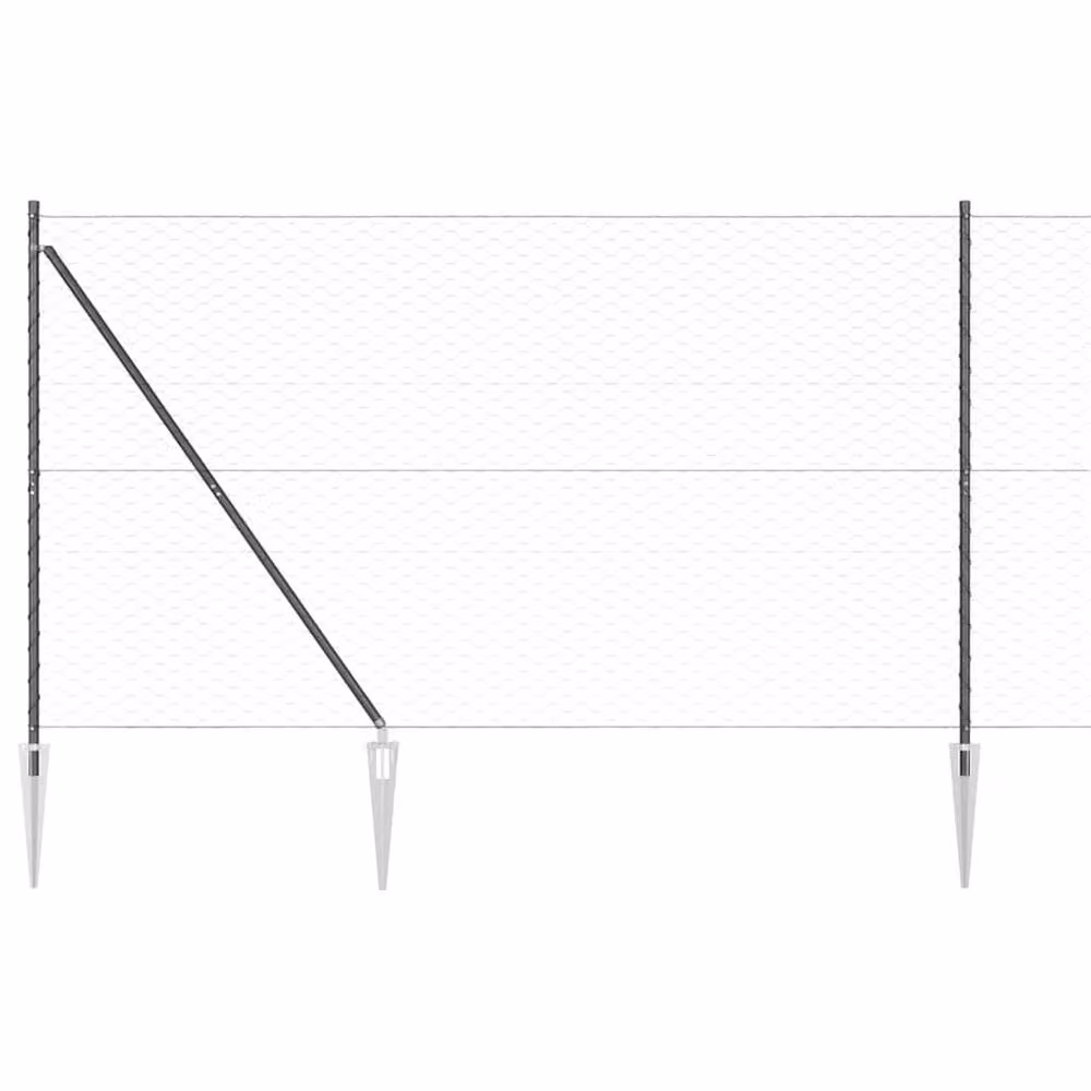 Berkfield Home Grey Powder-Coated Steel Hexagon Fence, H 160 cm x W 50 m – 4