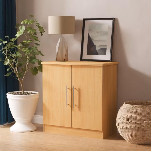Sherwood Modern 2 Door Oak Unit in Brown