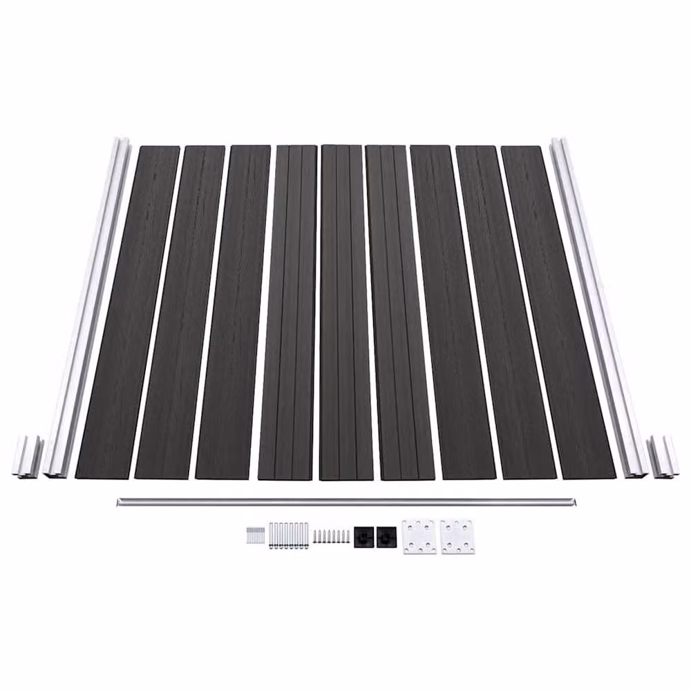 Berkfield Home Durable WPC Fence Panel, Black, W: 180 cm, H: 186 cm – 5