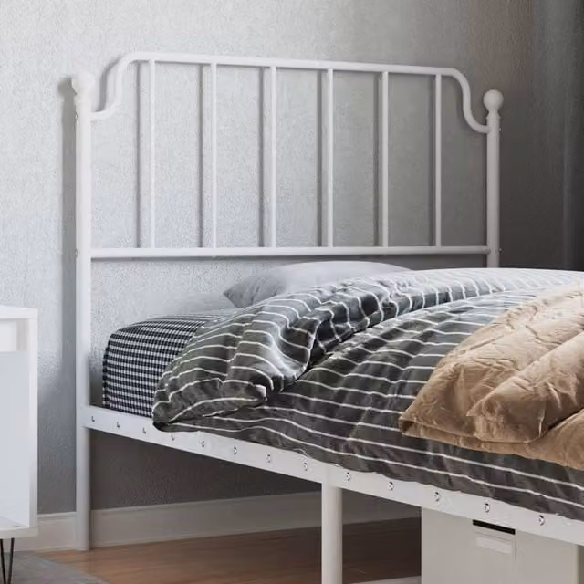 Berkfield Home Classic Metal Headboard in White, Width: 100 cm – 1