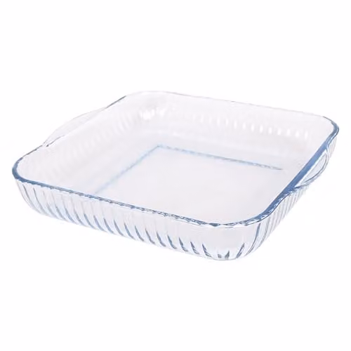 Argon Tableware Optical Square Glass Oven Dish, Transparent, W: 30 cm, D: 27.5 cm, H: 5.5 cm – 1