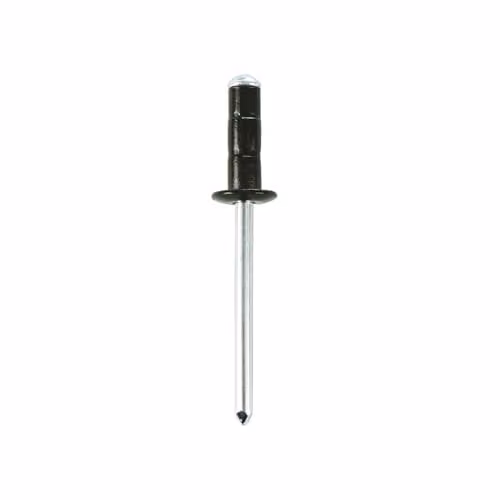 JRP Riveting Products Aluminium and Steel Dome Head Multigrip Rivets, 4.8 x 15 mm, Silver and Black