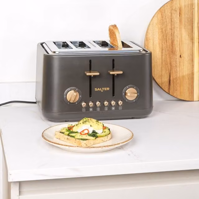 Salter Pebble 4 Slice Toaster in Anthracite Grey