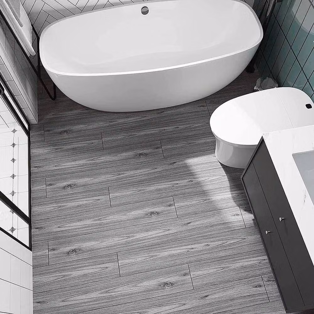 KORVIXA Self Adhesive Wood Effect Vinyl Flooring Plank in Grey, W: 52 cm, L: 1000 cm – 3