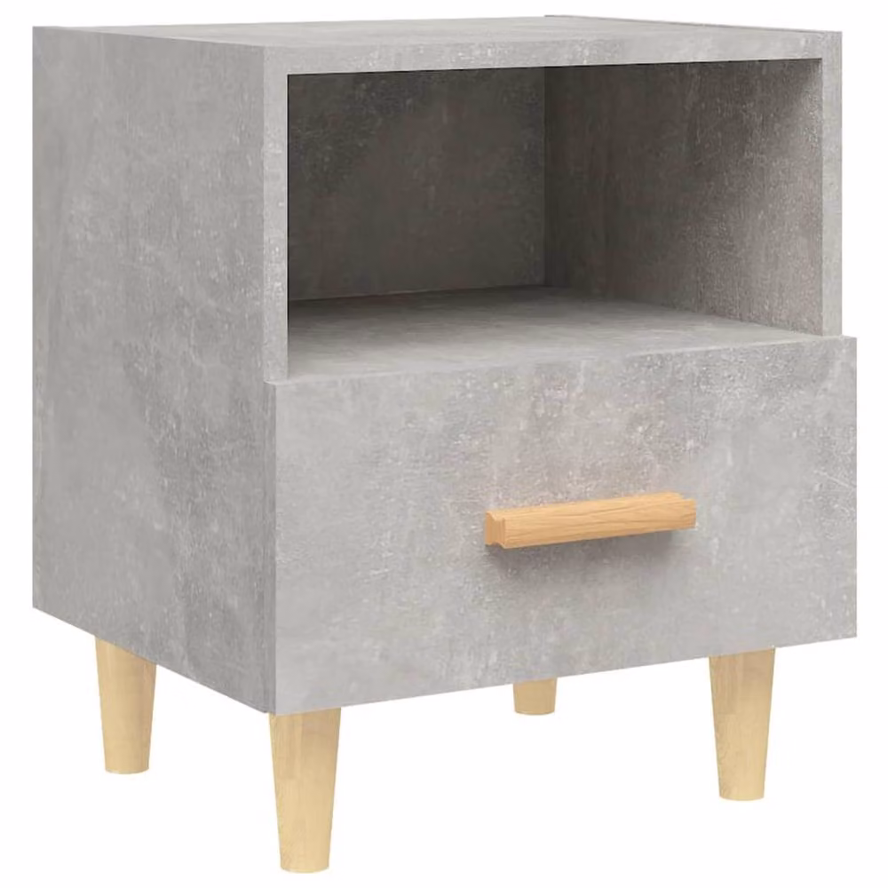 Berkfield Home Beautiful Bedside Cabinet in Concrete Grey, W: 40 cm, D: 35 cm, H: 47 cm – 3