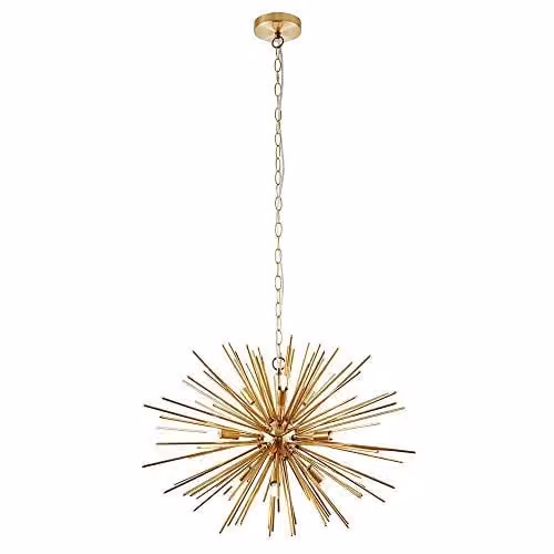 Endon Orta 9 Light Ceiling Pendant Light in Gold/Brass Metal