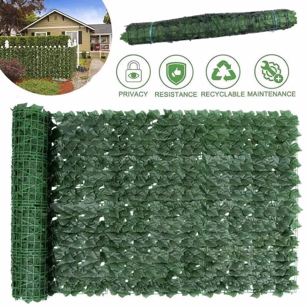 NESTLUNE Artificial Green Garden Hedge Privacy Wall, W: 100 cm, H: 15 cm – 3