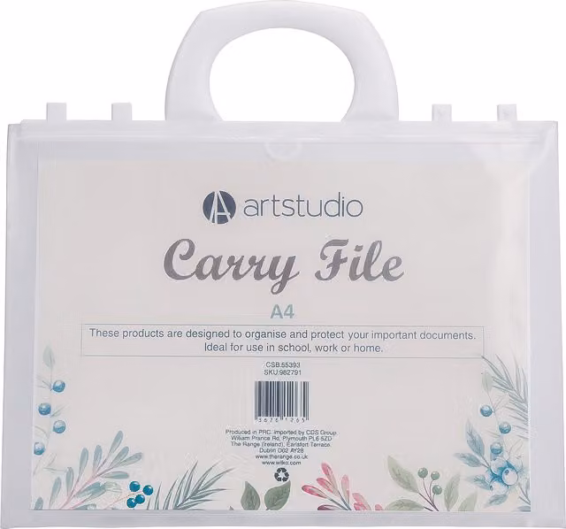 Art Studio Transparent Plastic A4 Carry File