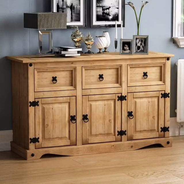HD Designs Vida Designs Corona Rustic Brown 3 Door 3 Drawer Sideboard – 1