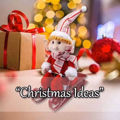 VFM e-Store Christmas Elf on Sledge Tabletop Decoration in Red and White, H 31 cm x W 16 cm – 5